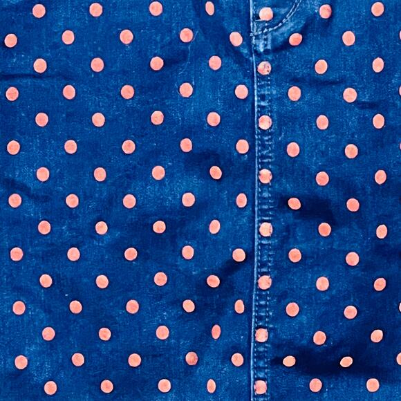 Pilcro Skirt Denim Polka Dot Retro Mod Preppy Blue 29 Indie Sleaze - Picture 6 of 12